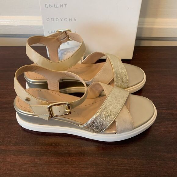 Geox leather piss lightweight waterproof wedge sandal size 10,5 nib - Picture 2 of 10